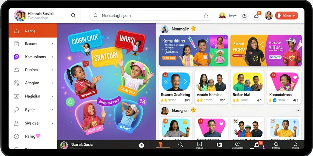 Fitur interaksi sosial dengan teman yang menyenangkan.